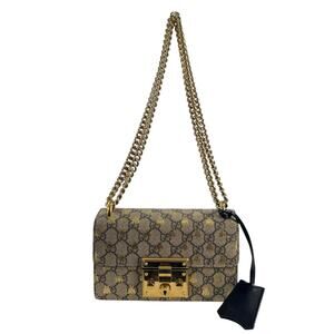 Gucci Monogram Bee Chain Shoulder Bag